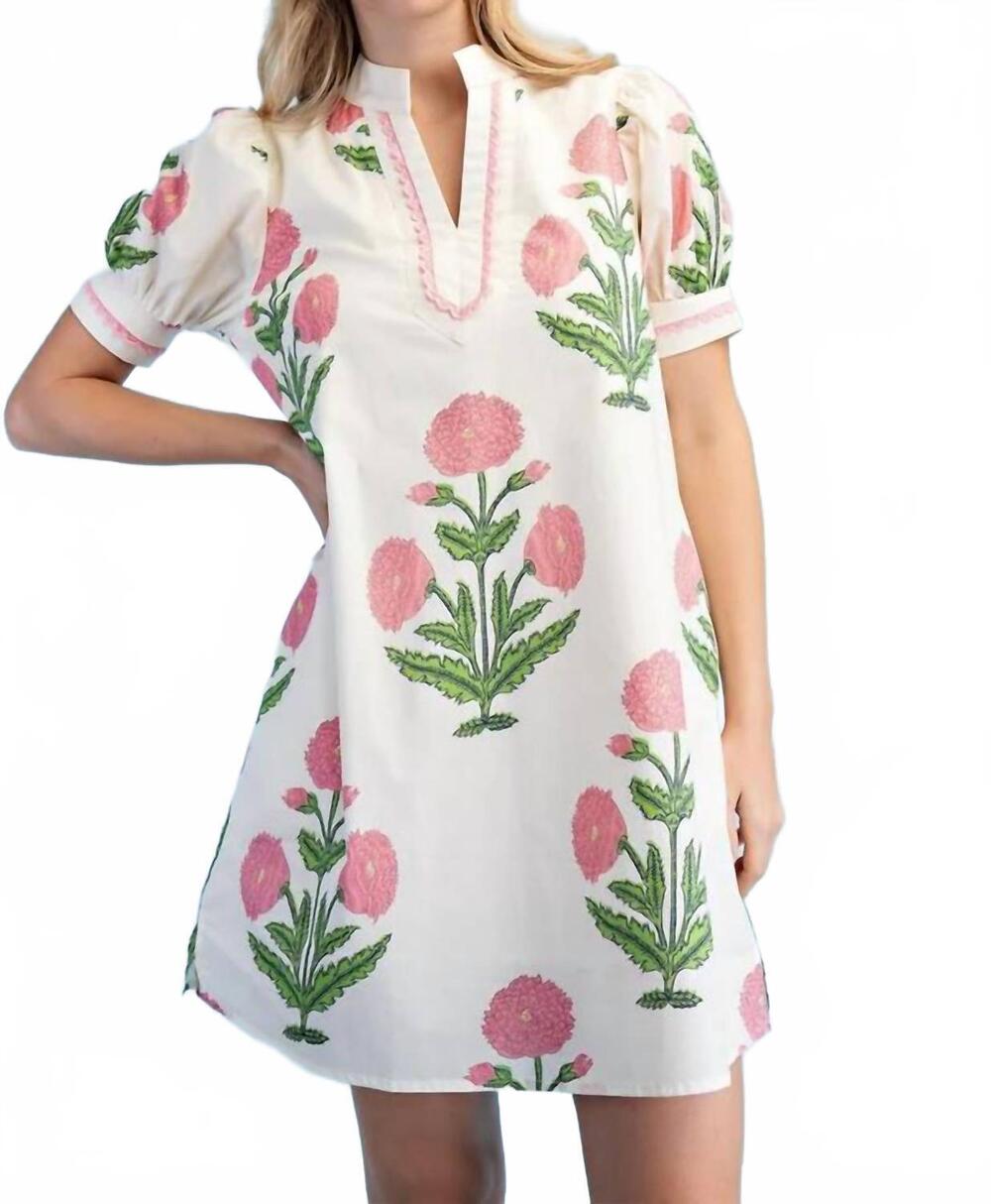 NEW GIGIO the blossom print tunic dress in ivory
